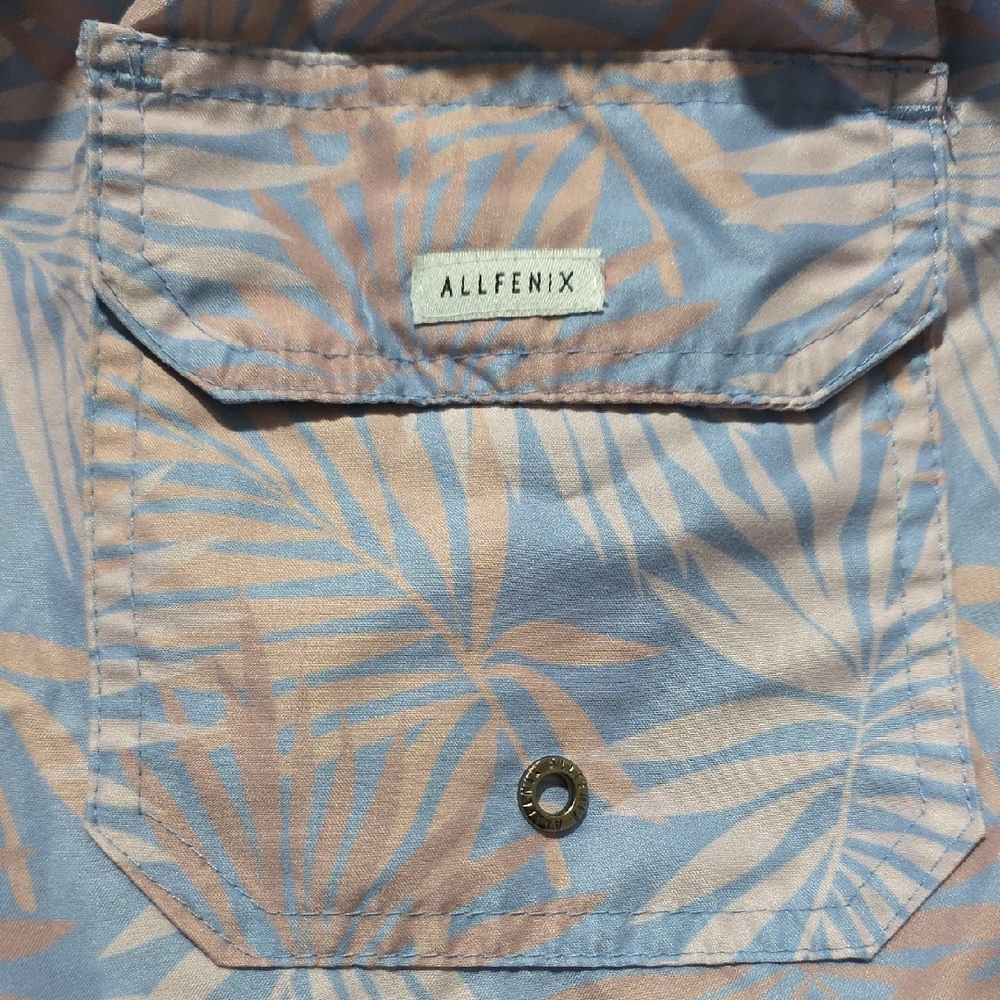 Men's Pastel Blue & Pink Tropical Swim Trunks - Picture 4 of 5